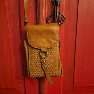Maurices Brown Vegan Leather  Crossbody Purse Accordion Fold  Adjustable Strap